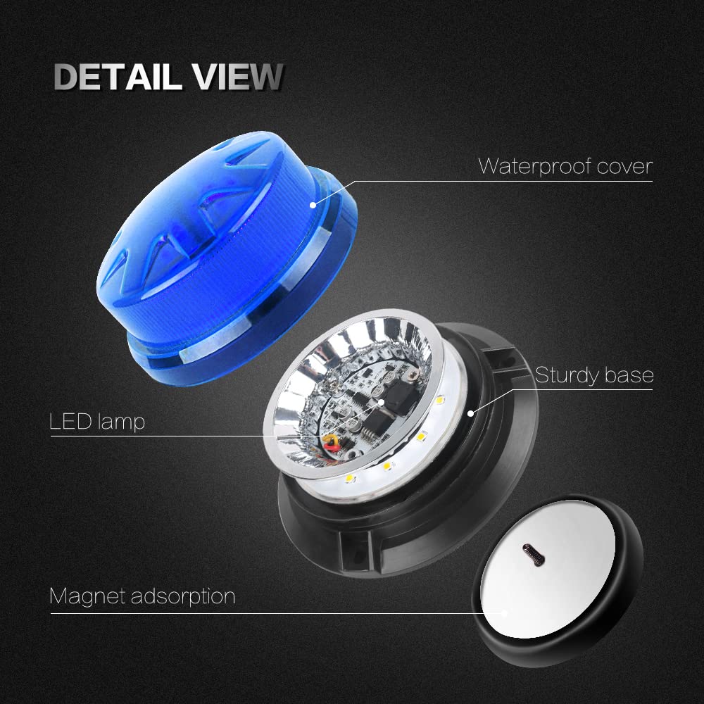 AIVYNA LED Rotante Lampeggiante Luce Stroboscopica Spia di Emergenza Indicatore 9-24V Segnale Magnetico Luci Lampeggianti per Auto