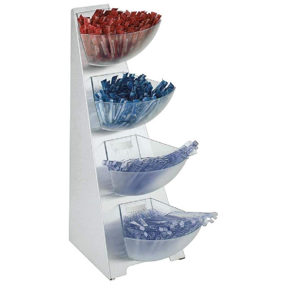 APS 11446 Multi-Rack, 4-etapa, 19 x 31 cm, H: 53 cm, conjunto que consta de: marco, 18/0 acero inoxidable mate, 4 compartimentos hechos de plástico transparente, esmerilado (SAN), el volumen de aproximadamente 1 litro por rampa