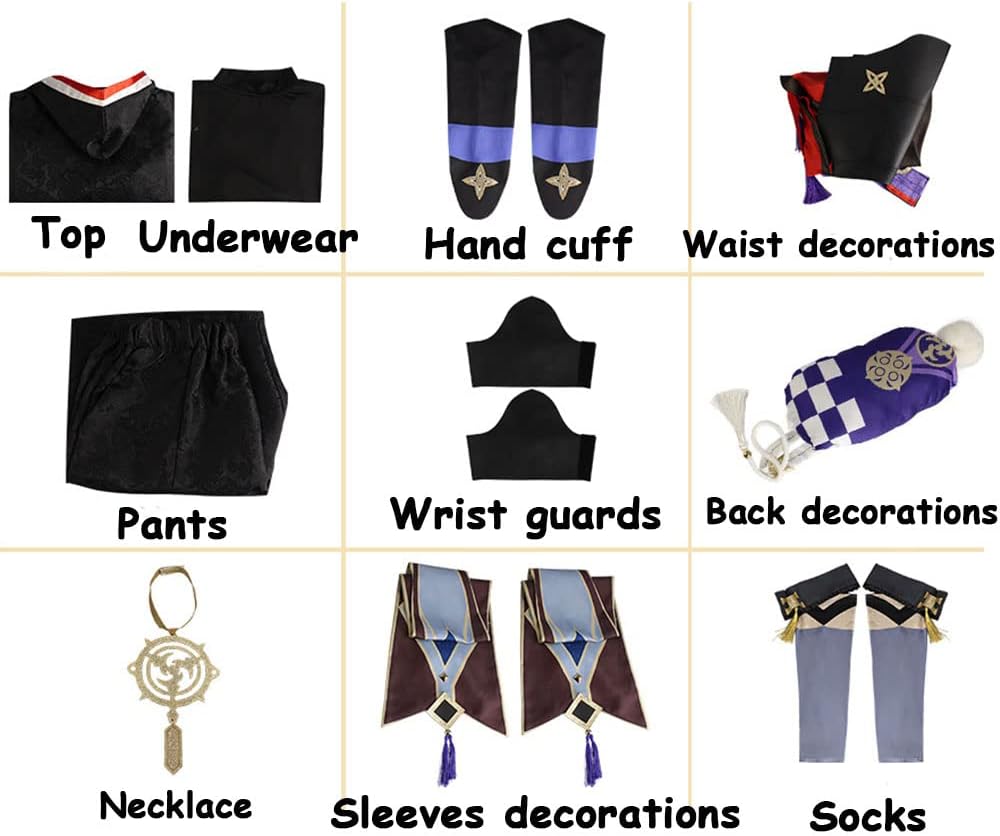 Tkieio Scaramouche Cosplay Costume Kunikuzushi Cosplay Outfit Uniform Role Play Full Set for Halloween