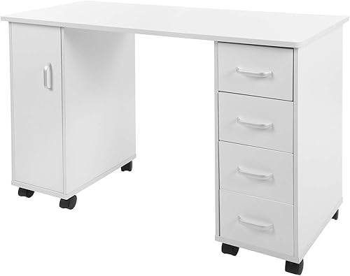 Miniatura 8 de Fydun Mesa de manicura de manicura, mesa de manicura móvil, con ruedas, equipo de manicura, salón de belleza, amplia gama de usos