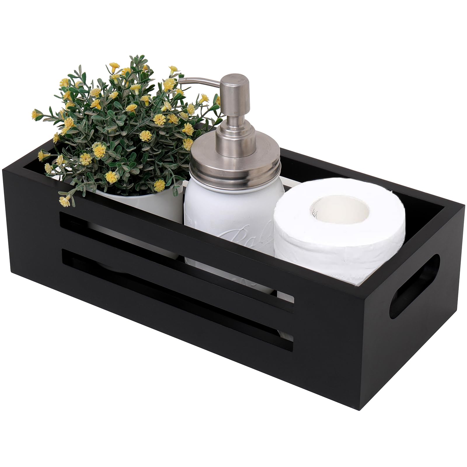 Bathroom Decor Box Toilet Paper Holder Toilet Tank Basket,Farmhouse Toilet Paper Rustic Decor Boxes for Kitchen Utensil Holder Caddy,Storage Baskets for Bathroom