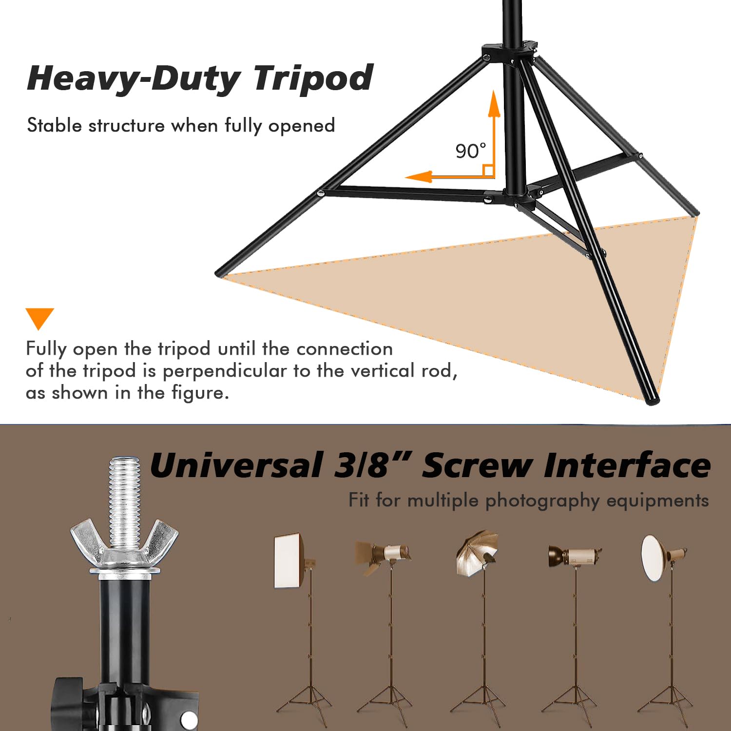 Support de Fond Réglable 2.6m*3 m avec 4 Barres transversales, 4 Clip Fort,2 Sacs Noirs,et 1 Sac de Transport pour Photographie Portrait & Studio, Diffusion en Direct, Mariage