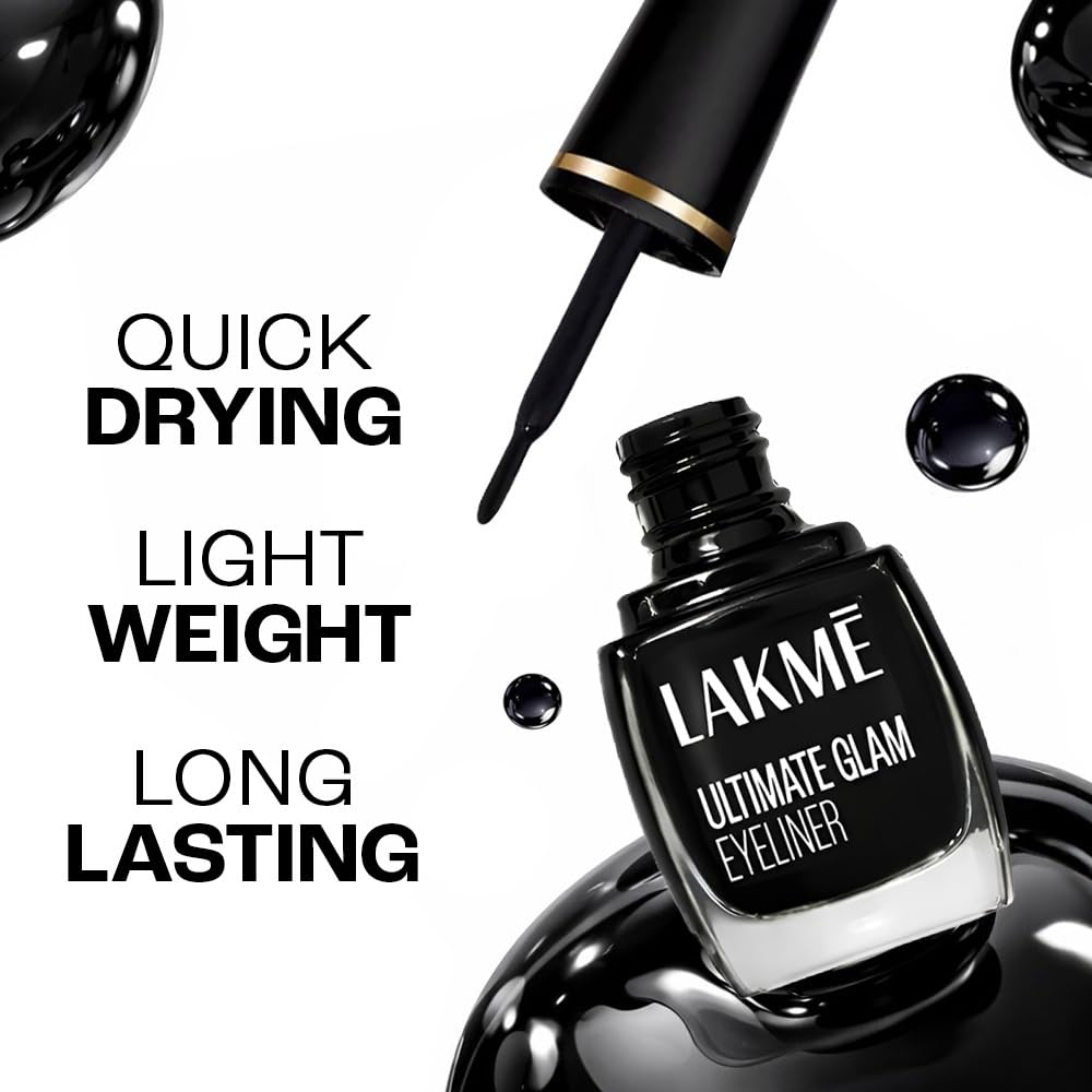 61htmWdDCOL._SL1000_ Lakme Ultimate Glam Eye Liner, Semi Matte, Quick drying, Water resistant & Smudgeproof Eye Liner, Black, 9ml