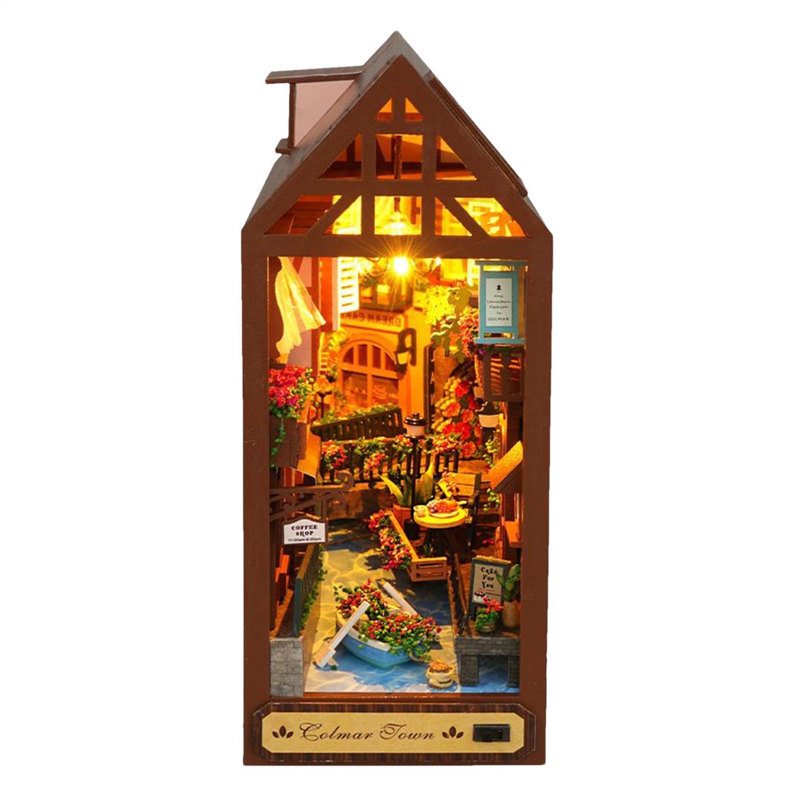 Kit 3D in Legno Decorazione Scrivania Puzzle | Modellino Educativo da Montare con LED per Biblioteca Camera dei Giochi Nursery Aula Lettura per Tutti