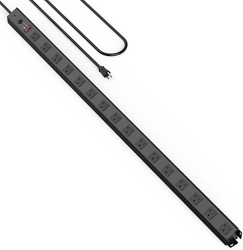 Miniatura 14 de HHSOET Regleta de alimentación larga de 16 tomas, regleta de alimentación resistente de 4 pies con protección contra sobretensiones de 4800J,