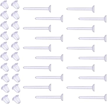 Clear Earring Retainer 10pcs Piercing Earrings Studs Back Posts Pins Earnuts for Men Women