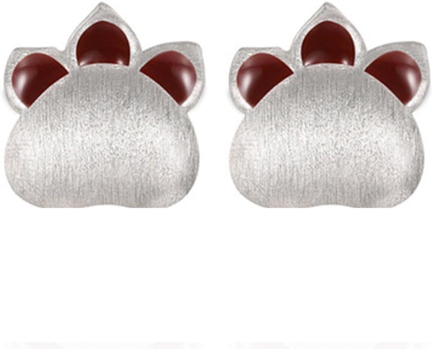 Mrs IXIQI 925 Sterling Silver Cat Shape Earrings Studs for Women Ferfect Gift Present with Free Gift Box