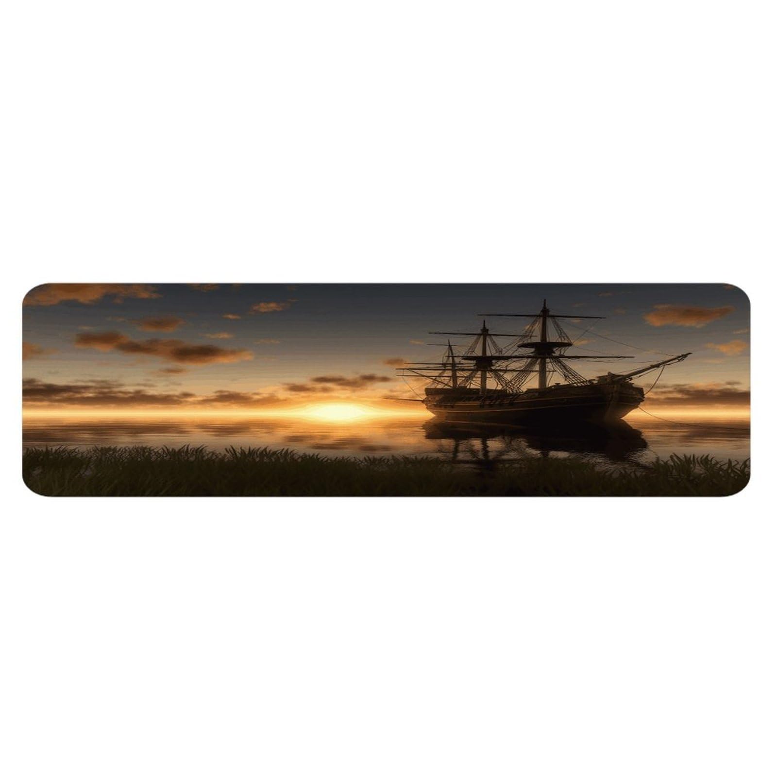 Alfombra de cocina lavable con diseño de atardecer, ideal para el suelo del fregadero u oficina
