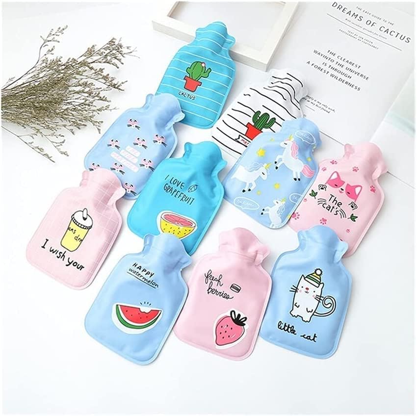 Hot Water Bottle, Winter Cute Warmer Bags Mini Hot Water Bottle Cartoon Hand Wamrer Water-Filling Hot Water Bag for Women Warm Warming Bag (Color : Random Style 1) (Color : Random Style 1)