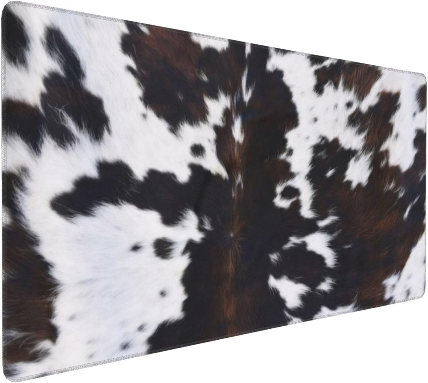 Gaming Mouse Pad, Large Non-Slip Rubber Base Mousepad, Keyboard Mouse Mat, Desk Pad with Stitched Edges,35.4x15.7inch, Brown Cowhide