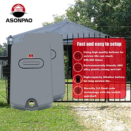 Rb741/Fm135 Gray Remote Transmitter For Gto/Mighty Mule Linear Pro Access Gate Opener(2Pack) #TOP2