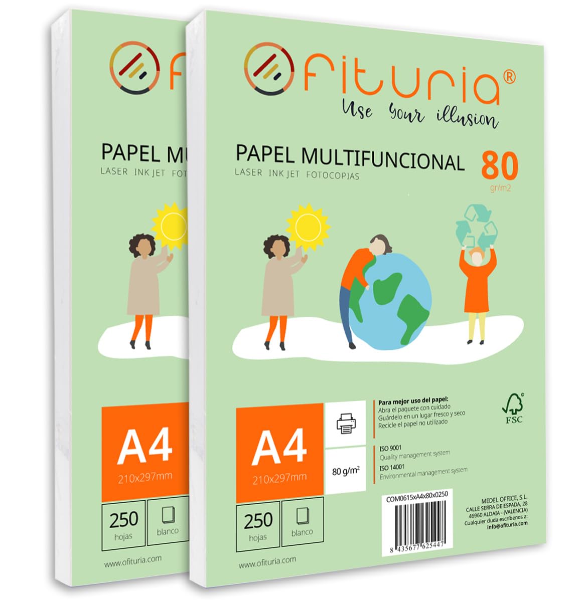 Ofituria Pack of 500 White A4 Sheets 80g Printer Paper