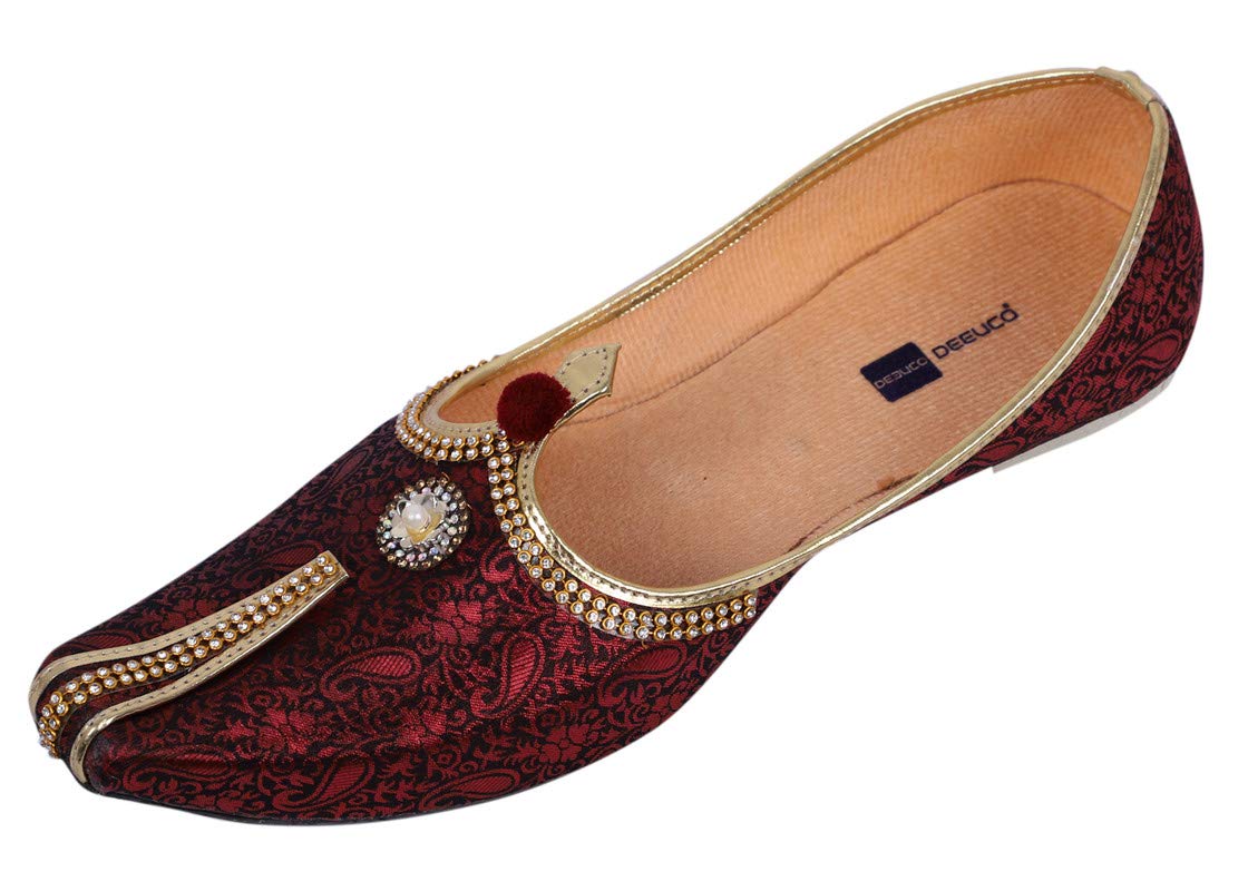 Men's Traditional Maroon Wedding and Sherwani Jutti,Mojari-picture-13