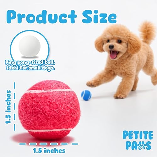 Miniatura 5 de Pelotas de tenis chirriantes coloridas para perros pequeños y cachorros, 1.5 pulgadas, paquete de 12 unidades, juguetes de entrenamiento para perros