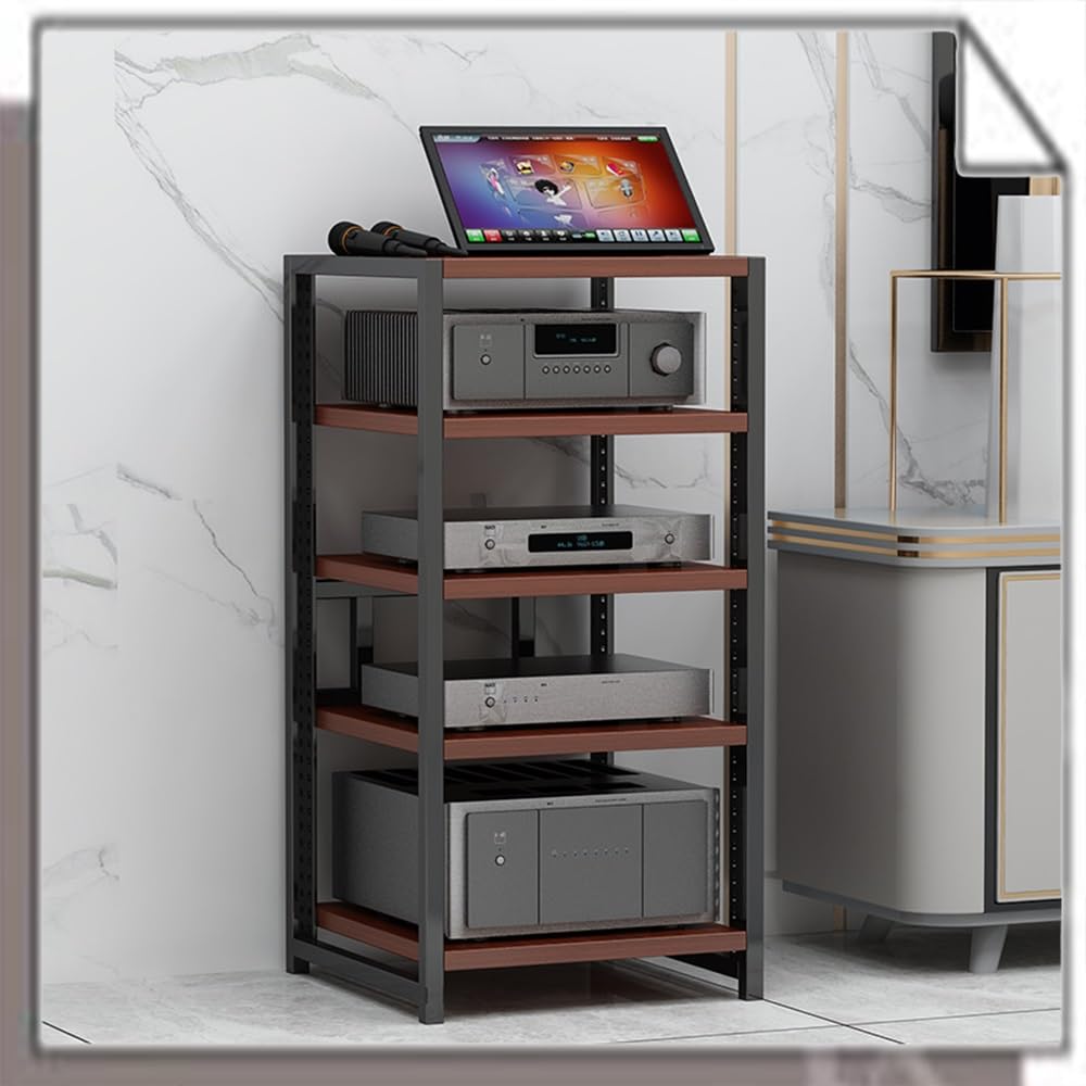 Regulowany stojak HiFi - 4/5/6-poziomowa szafka na media na komponenty audio, mobilna wieża gramofonowa 80 cm - idealna do systemów kina domowego i rozrywki