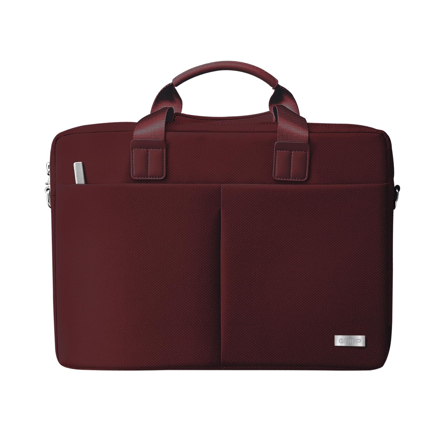 GRIPP Hugo Laptop Messenger Bag for Laptop/MacBook up to 14 Inch, Detachable Shoulder Strap, Carry Handle, Trolley Sleeve, Tablet Compartment, Multiple Organisers, Office and Travel Bag - Maroon-image-0