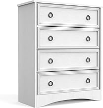 LGHM White Dresser with 4 Drawers  Tall Dressers for Bedroom  Modern Wide Chest  - Compare price