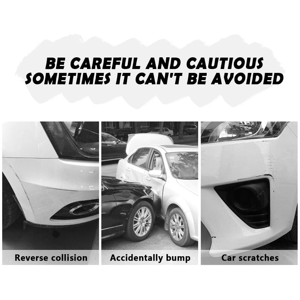 2PCS Rubber Car Bumper Guard,Anti-Collision Anti-Scratch Car Rear Bumper Protector Strip,Universal Car Bumper Protector Guard Car Exterior Accessories for Cars Trucks SUVs (Black)