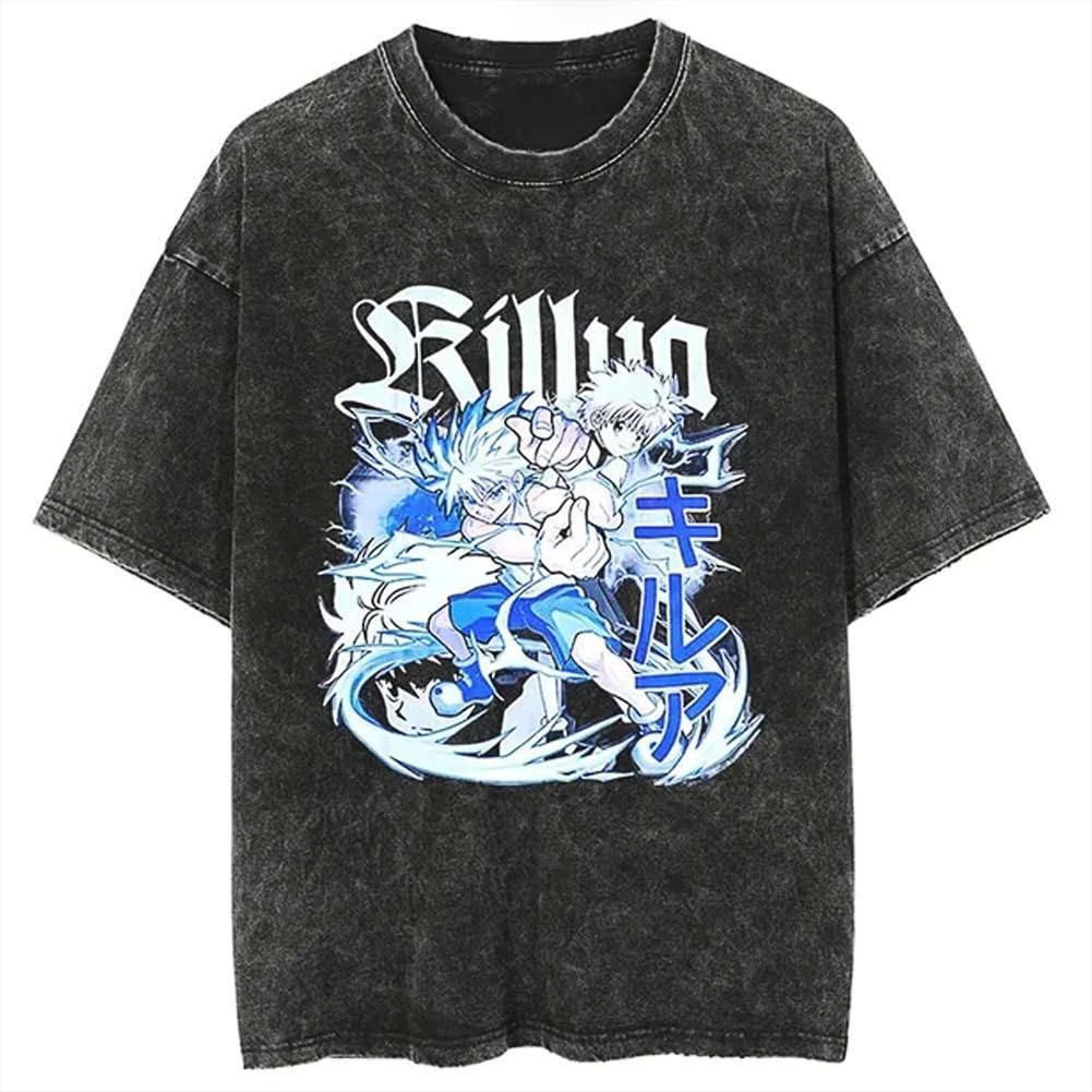 Sudadera Killua Zaoldyeck - S-3XL Gon Freecss Sudadera Killua Zaoldyeck Suéter Comic Con Gon Freecss Disfraces Anime Washed Vintage Sudadera Costume
