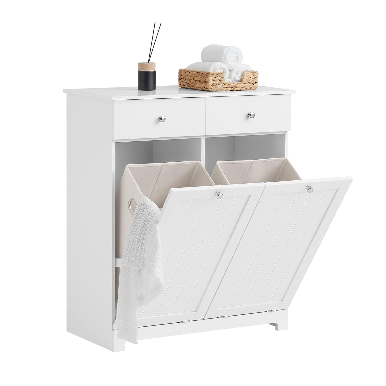 SoBuy BZR33-W Laundry Cabinet, White