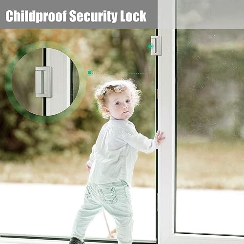 Miniatura 5 de Paquete de 2 cerraduras de refuerzo de puerta de seguridad para el hogar, a prueba de niños, añade alta seguridad a la prevención del hogar, acabado