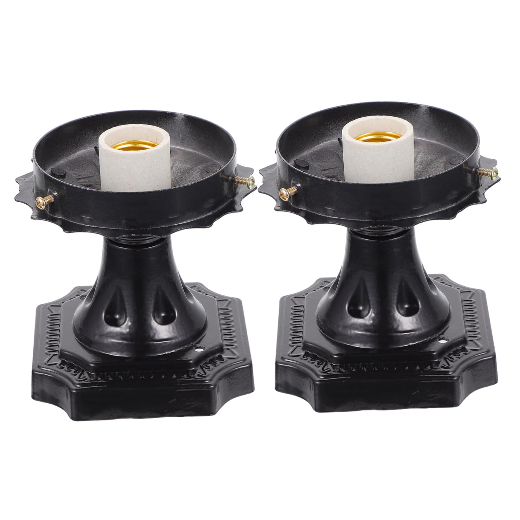 KALLORY Retro Style E27 Screw Bulb Holder Outdoor Light Fixtures for Fence Pillar Lights Vintage Garden Decor