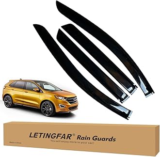 LETINGFAR Window Visors Rain Guards for Ford Edge 2015 2016 2017 2018 2019 2020 2021 2022 2023 2024 Accessories, Wind Deflectors Vent Shades for Ford Edge