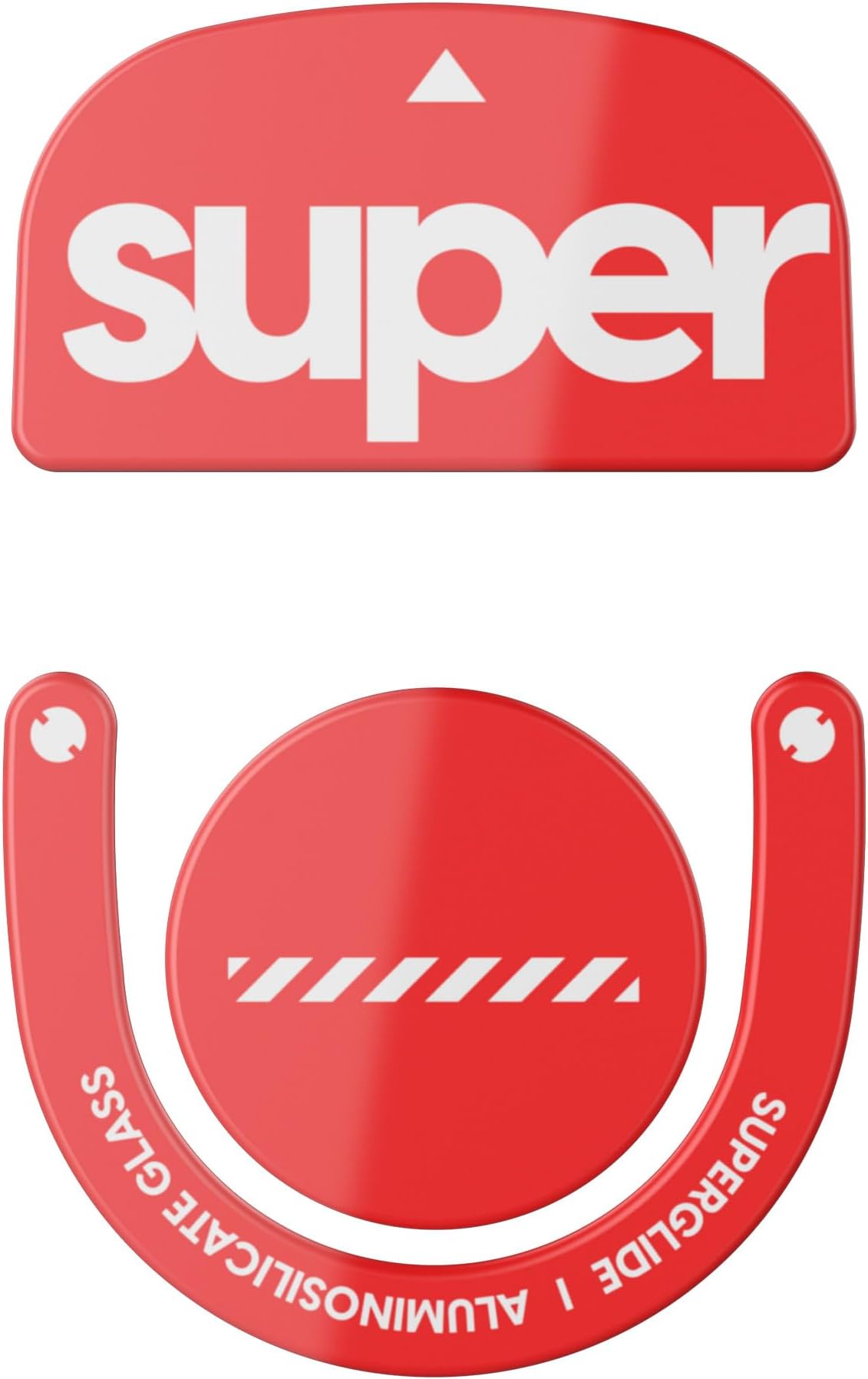 Superglide2 - New Controllable Speed Textured Surface Smoothest Mouse Feet/Skates Made with Ultra Strong Glass Smooth and Durable Sole for Logitech G Pro X Superlight2 (Type-C, Red)