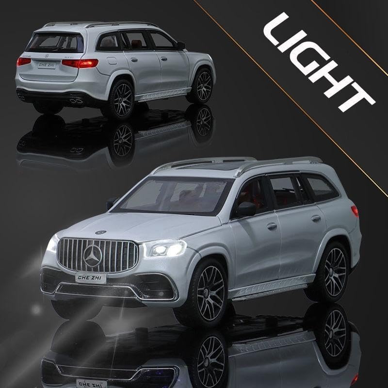 Image of SPITEN Mercedes Benz GLS63 1:24 Diecast Scale Model Metal Pull Back Toy car for Kids with Openable Doors & Light, Music Toy Vehicle for Kids - Colors as Per Stock