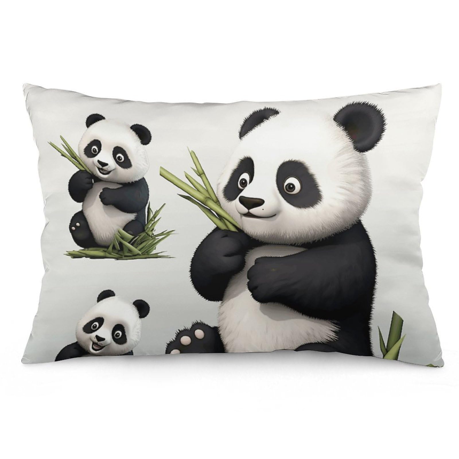2 Pack Pillow Cases for Hair and Skin, Soft Breathable Pillow Case Covers with Hidden Zipper, Lovely Panda Pillowcase 20"x30" Pillow Covers for Sleeping Gift