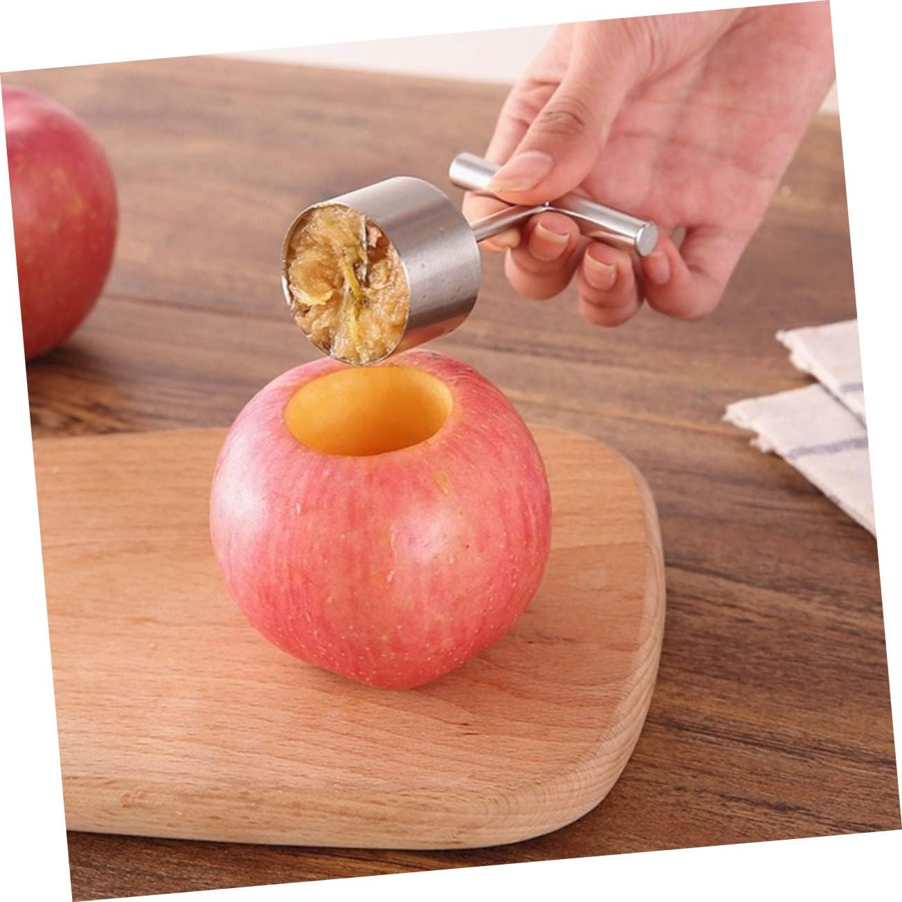 OUNONA 6pcs Stainless Steel Fruit Corer Tools Easy to Use Pear Core Remover Kitchen Fruit Coring Aid Dishwasher for Core Removal of Apples Pears and More