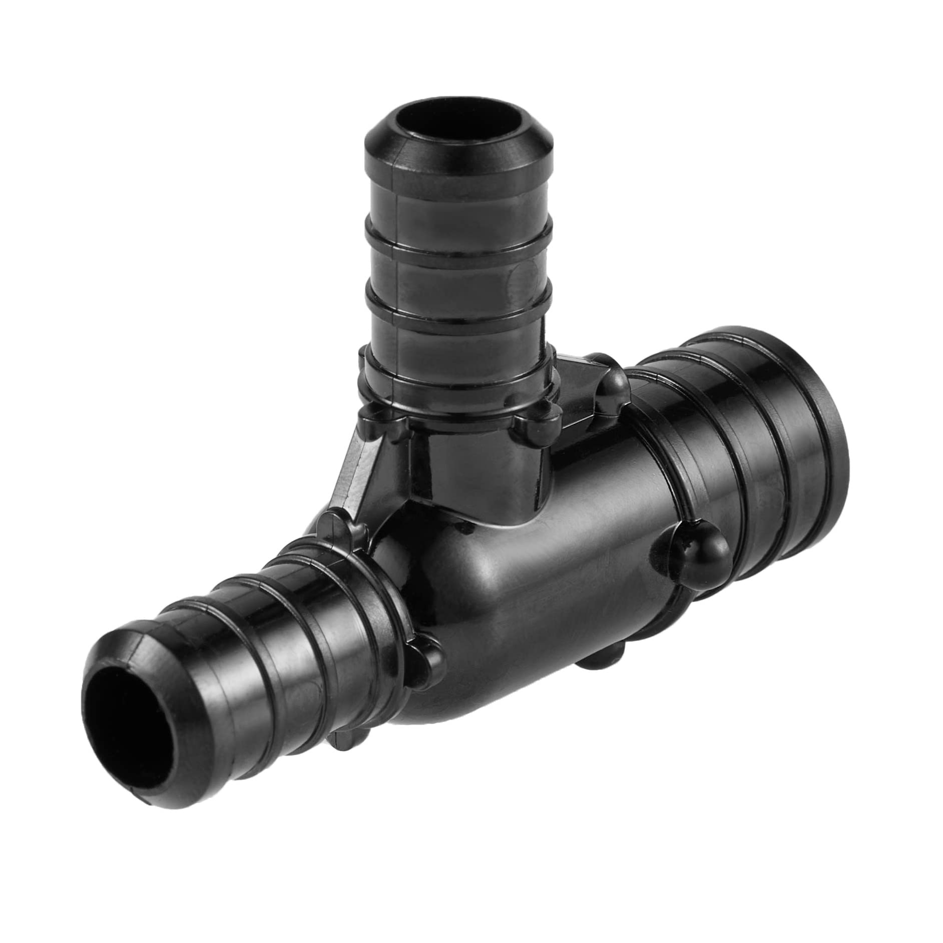 Paquete de 10 EFIELD Poly PPSU Barb Pex Crimp Fitting 3/4" X1/2" X 1/2" Tee Reductora para Conexión de Tubos Pex, ASTM F2159