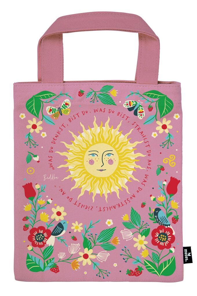 moses. Basically it's magic Sun Bookbag, Small Carry Bag Made of 100% Cotton, Gift Packaging for Books, Beautiful Gift for Viel Readers, Bookworms and Book Fans, Protection for Books