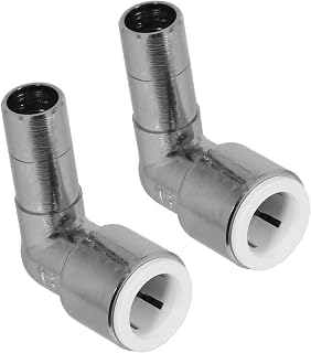 SPARES2GO 15mm x 15mm Push Fit Radiator Valve Chrome Reducing Elbow Stem Compression (Pack of 2)