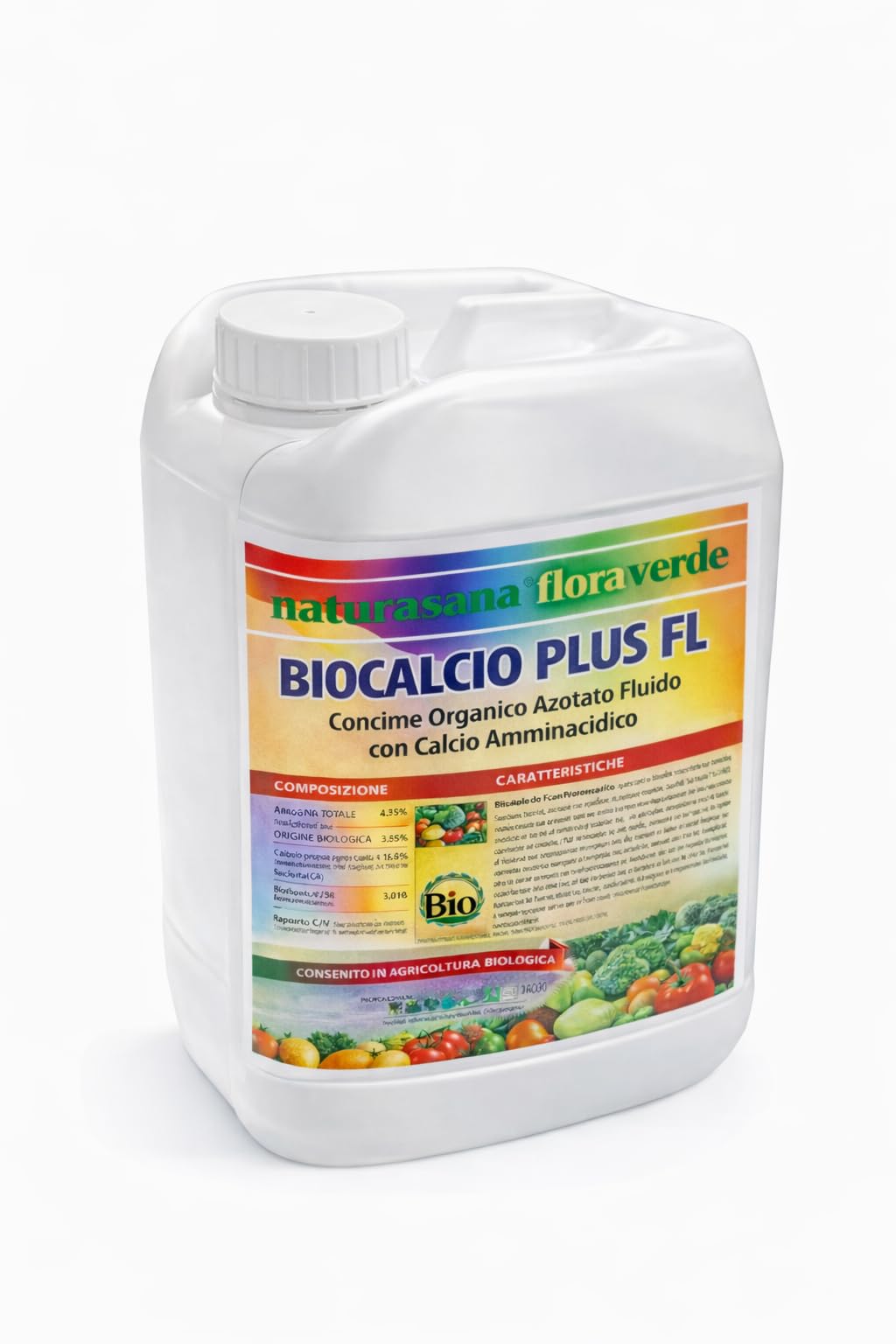 Biocalcio Plus FL Concime Organico Azotato con Calcio Amminochelato - Integratore per Pareti Cellulari e Conservabilità Frutti 10 L