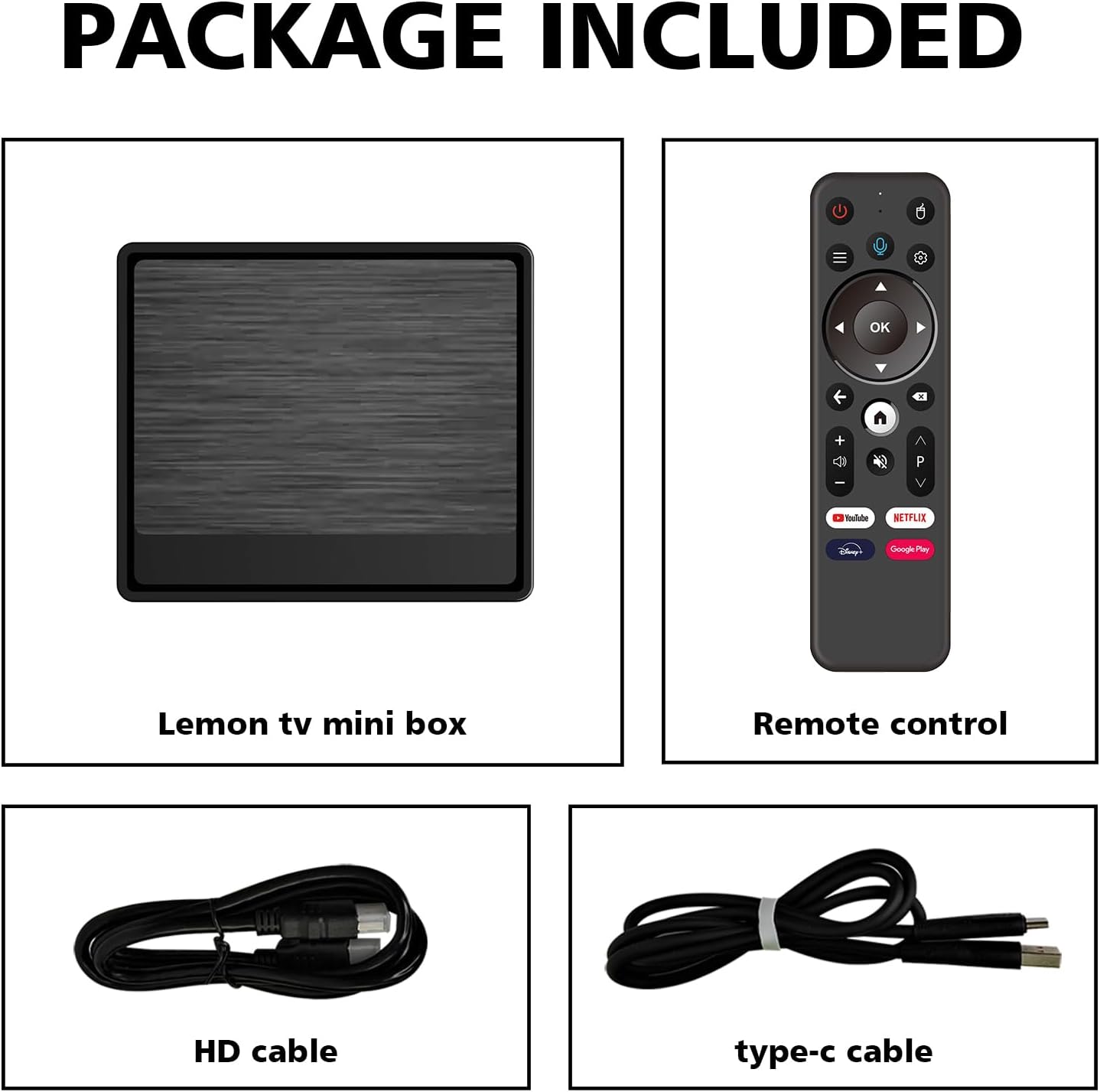 Lemon TV Mini Android TV Box, 4K HD Smart TV Box Small Box with Dual WiFi Built-in Casting App Ultra-Portable Compact Design Streaming Device(Including BT 5.4 Remote) image 7 of 7 B0DHCJLBM4