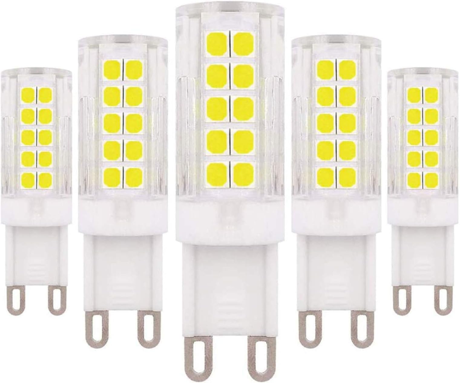 G9 Dimmable LED Bulb 6W White 6500K 60W Halogen Light Bulb Replacement, 220V - 240V, 5-Pack