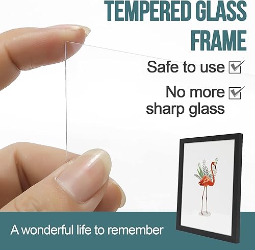 Miniatura 5 de NAOKBOEE Marco de fotos de 6 x 9 pulgadas en negro formatos horizontales y verticales para pared y mesa madera compuesta con plexiglás resistente a