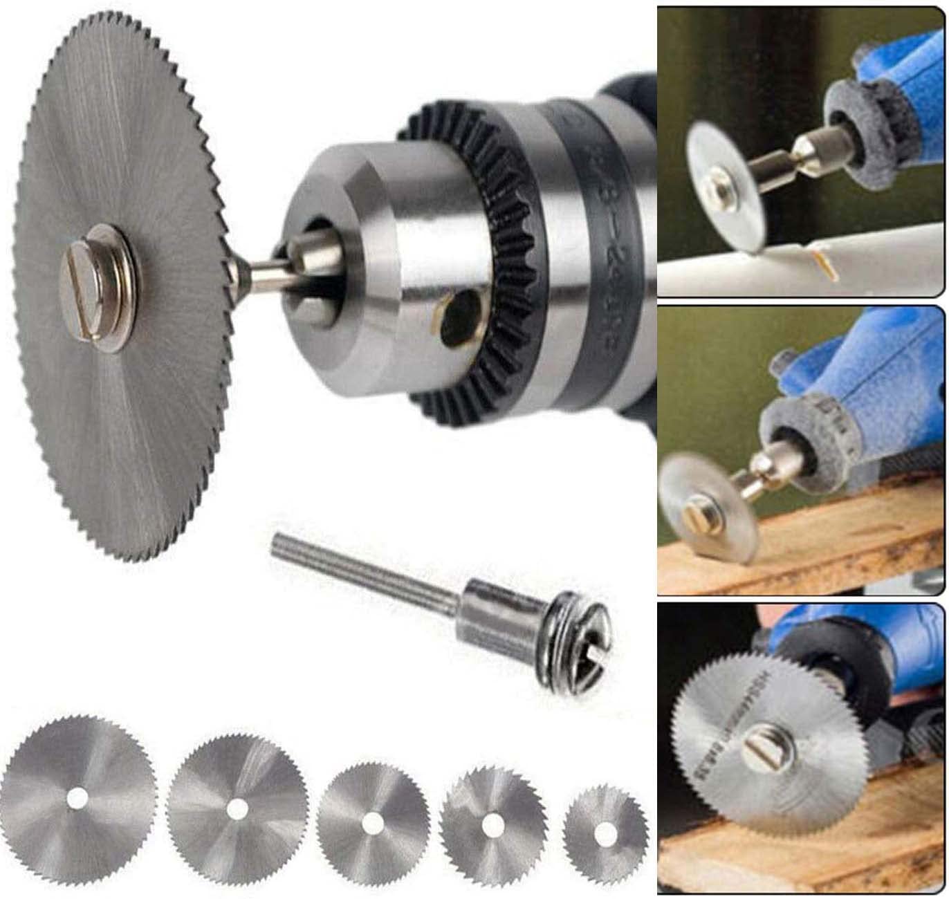 DIY Crafts Pack of 1 Set, Cutting Accessory, 5 - Pcs HSS Rotary Saw Blades Blade Disc Saw Carving Buffing Grinder Replacement Mandrel Set Mini Circular Cutter Rotar (Pack of 1 Set, Cutting Accessory) (B08Y81TKMK) Amazon Price History, Amazon Price Tracker