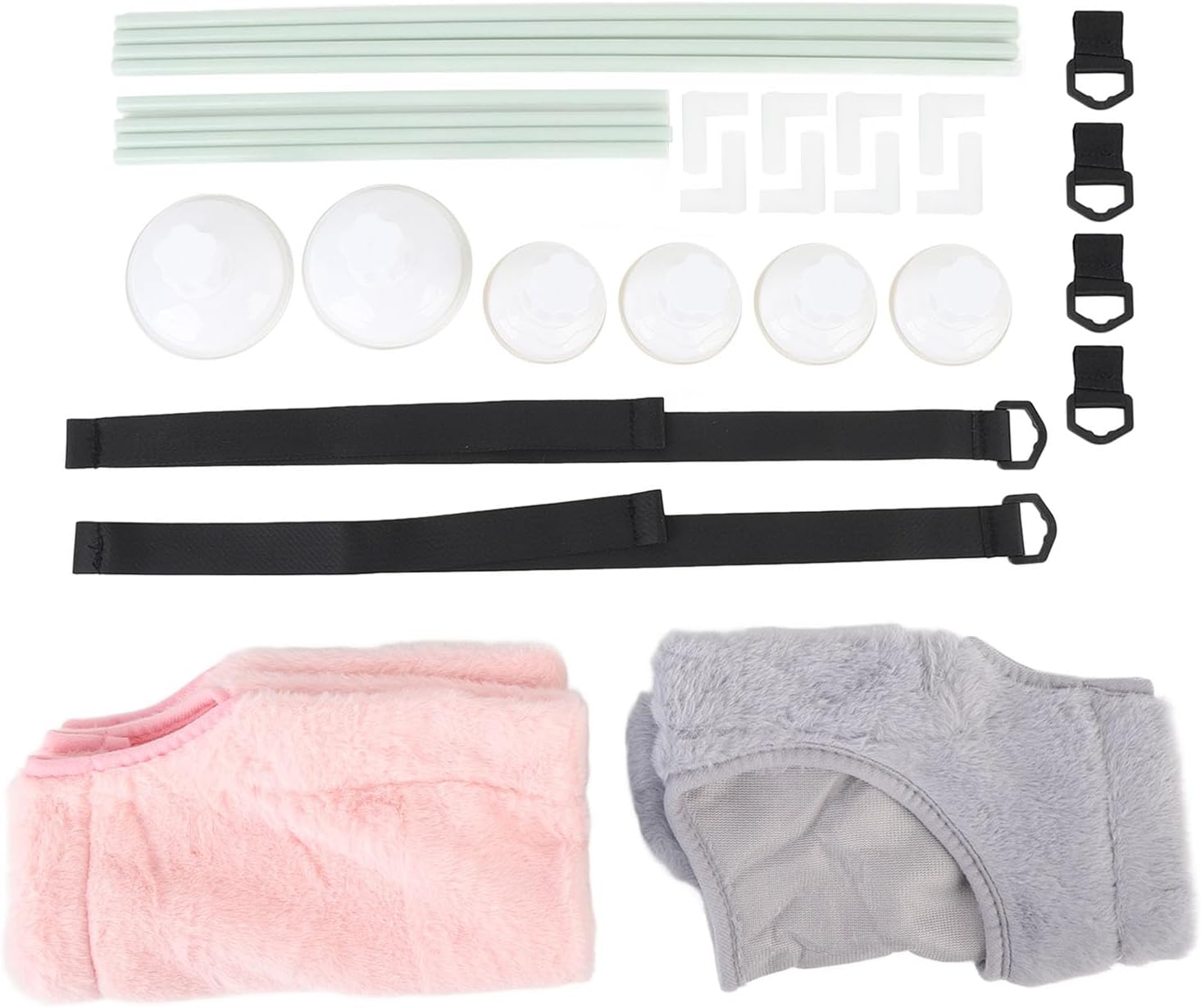 Double Layer Cat Window Perch, Cat Window Hammock Bed with 360° Full View and 33lbs Weight Limit, Includes 6 Strong Suction Cups for Indoor Cats Year - Round Use (Double Layer Gray+Pink)