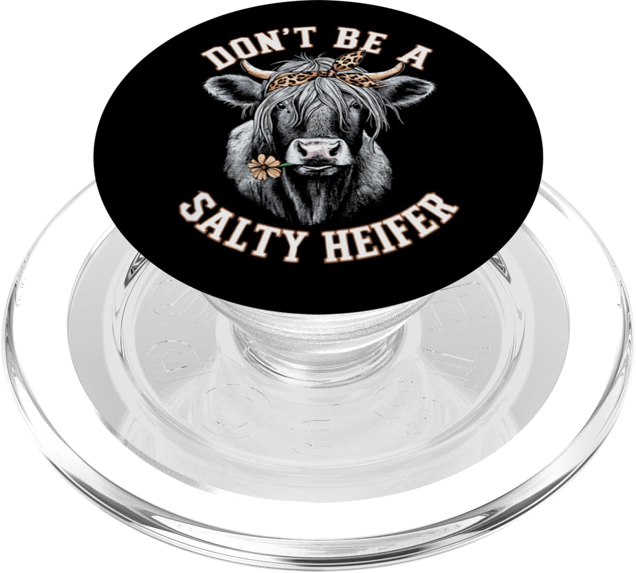 Dont Be A Salty Heifer Highland Cow PopSockets PopWallet for MagSafe