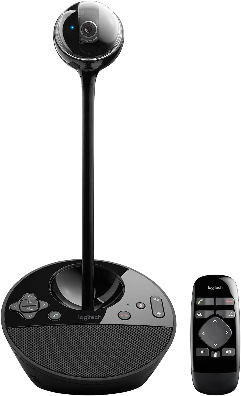 BCC950 Desktop Video Conferencing Webcam & Speakerphone - Black | Desktop webcam & speakerphone system for small rooms, 1-4 people, 1080p HD webcam, noise-reducing speakerphone, PC & Mac