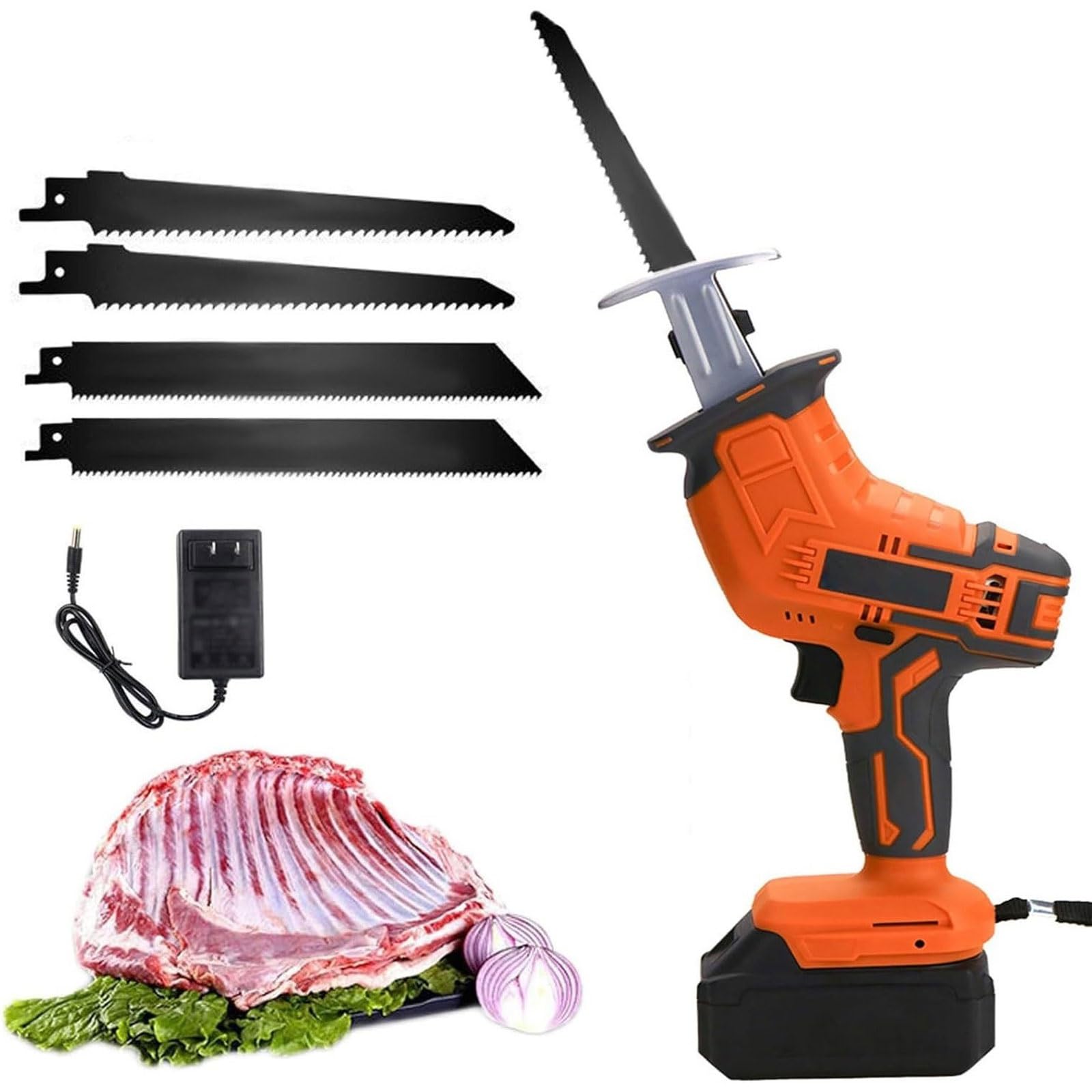 Fhrka Bone Saw Cordless,Electric Butchers Saw For Commercial Home, Multifunctional Bone Saw Machine For Frozen Meat Pork Fish Ribs