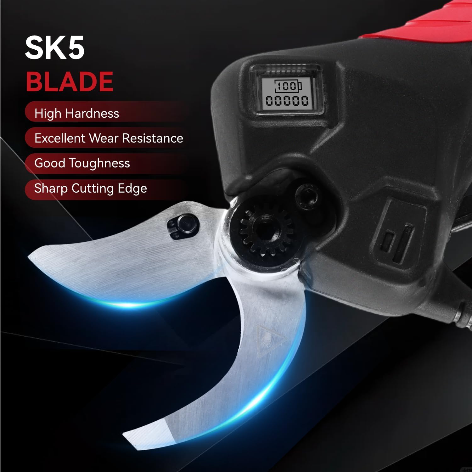 Close-up of SK5 carbon steel blade