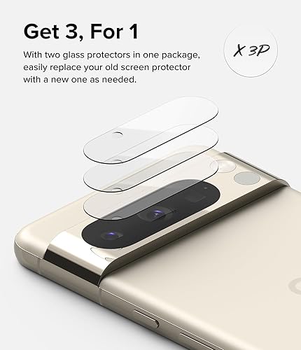 Miniatura 9 de Ringke Protector de lente de cámara [protección multicapa] compatible con Google Pixel 8 Pro, cubierta de vidrio templado, paquete de 3
