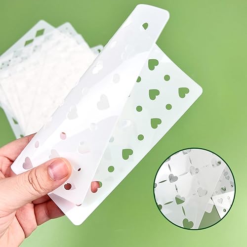 Miniatura 4 de 12 plantillas de medios mixtos, plantillas de lunares, plantillas a cuadros, plantillas de corazón, plantillas repetitivas de varios tamaños para