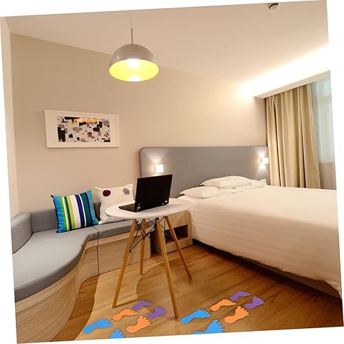 Miniatura 5 de ibasenice 20 pares de calcomanías de pared de huellas de colores, huellas de bebé, calcomanías de huellas de bebé, calcomanías de huellas de aula,