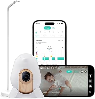 CuboAi 2025 New Model Smart Baby Monitor 3: Sleep Safety Alerts for Covered Face Rollover, 2.5K QHD Night Vision WiFi Camera, 2-Way Audio, Humidity Sensor, Lullabies. App Control (Floor Stand Set)