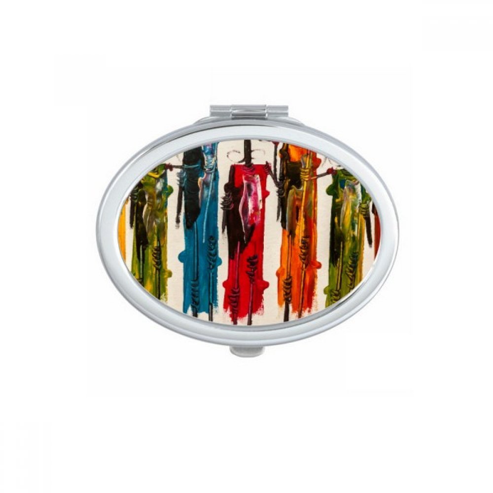 Cadeau fait main original petit miroir nomade illustration africaine pour femme