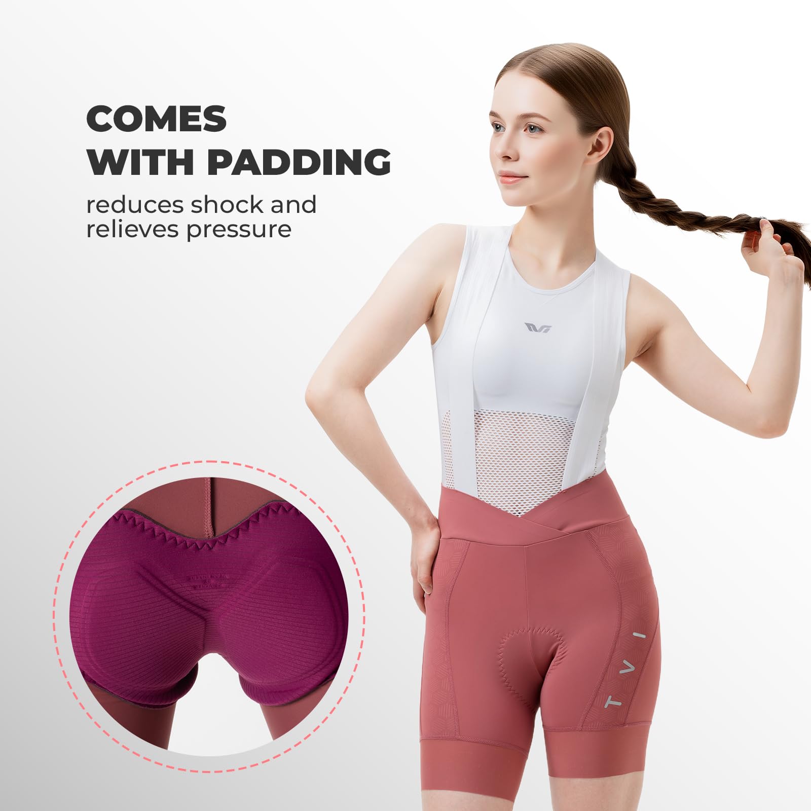 ROCKBROS TVI Culotte Ciclismo Mujer con Cierre Magnética, Pantalones Cortos Verano para Bicicleta Montaña Carretera de Alta Elasticidad y Transpirabilidad